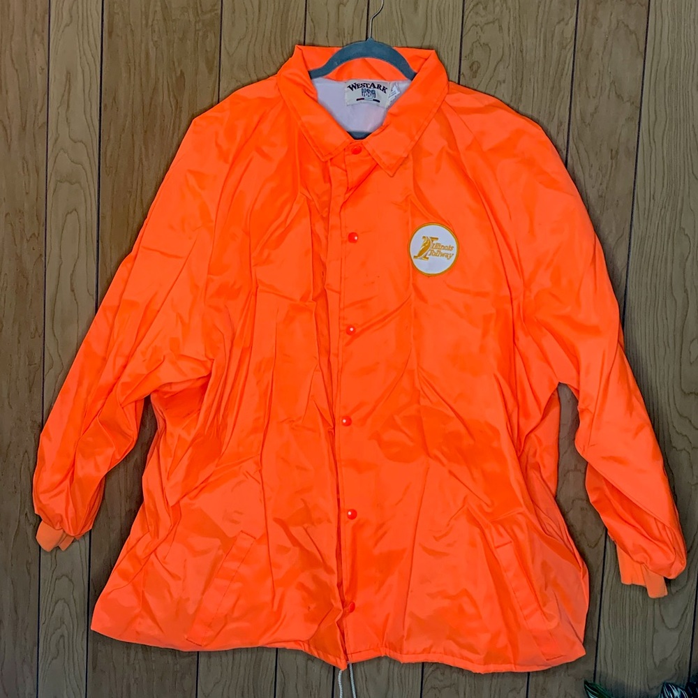 Neon orange mens RAIN JACKET 5x Large from ‘West ark USA’